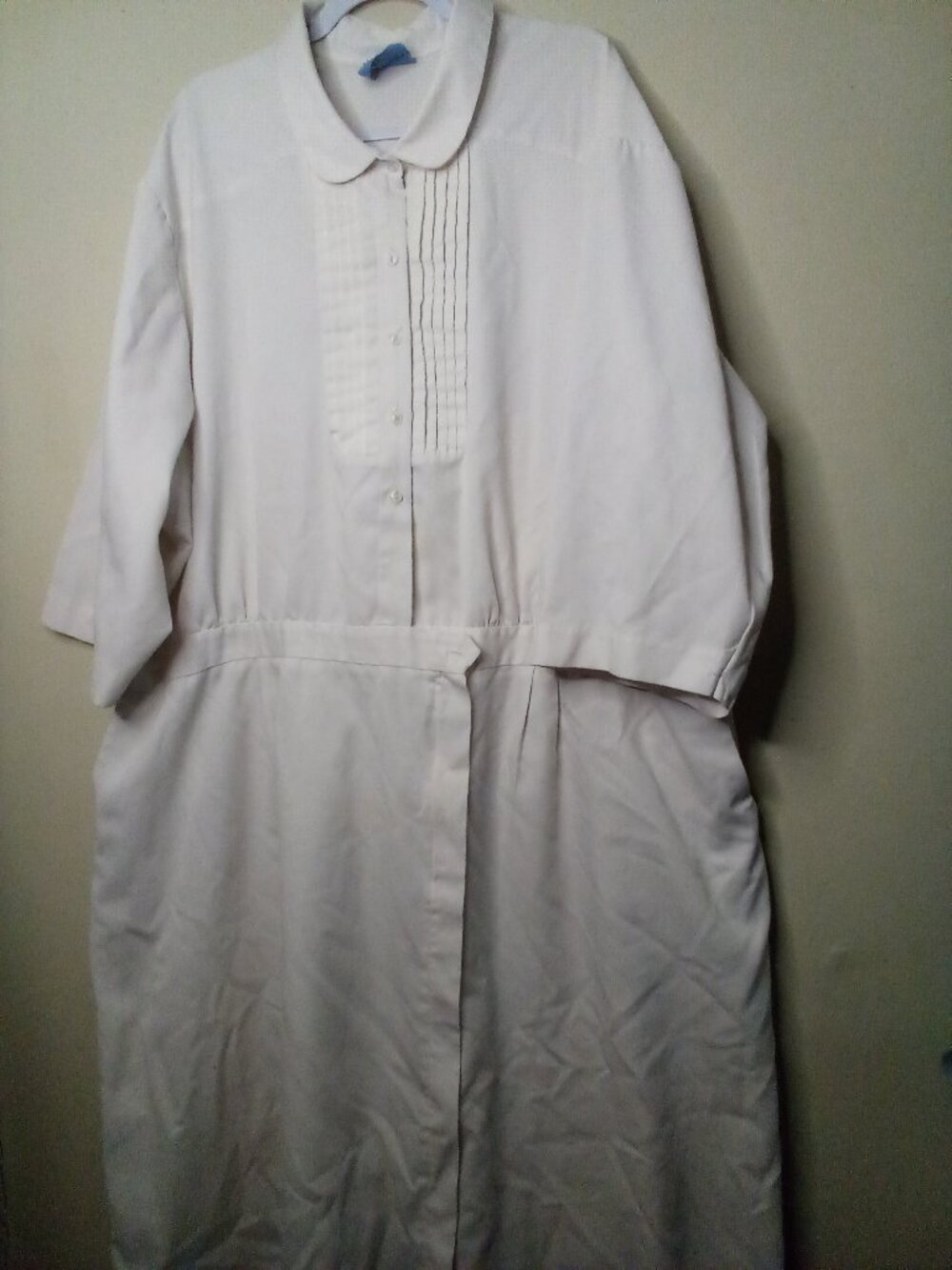 White Swan Vintage Nurse Uniform Dress Women 56 36W Short Sleeve White